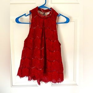 Love fire red lace top
